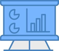 Data Analytics Line Filled Blue Icon vector