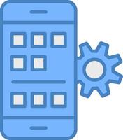 Application Development Line Filled Blue Icon vector