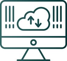 Computing Line Gradient Icon vector