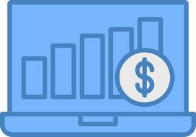 Content Revenue Line Filled Blue Icon vector