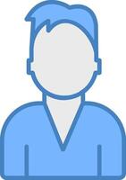 Person Avatar Line Filled Blue Icon vector