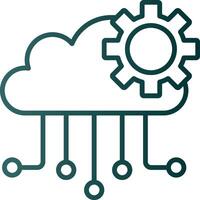 icono de gradiente de línea de computación en la nube vector