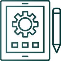 Tablet Line Gradient Icon vector