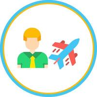 Air Engineer Flat Circle Icon vector
