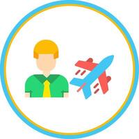 Air Engineer Flat Circle Icon vector