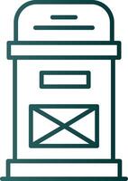 Postbox Line Gradient Icon vector