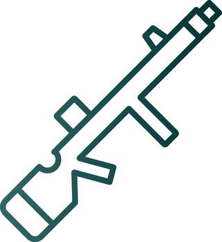 icono de gradiente de línea de pistola vector