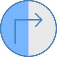 Turn Line Filled Blue Icon vector