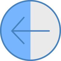 Left Arrow Line Filled Blue Icon vector