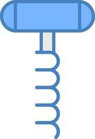 Corkscrew Line Filled Blue Icon vector