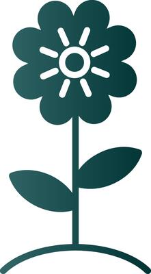 Flower Glyph Gradient Icon