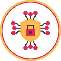 Data Encryption Flat Circle Icon vector
