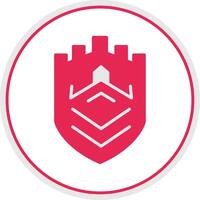 Security Castle Tech Flat Circle Icon vector