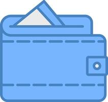 Wallet Line Filled Blue Icon vector