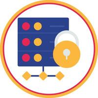 Server Secure Flat Circle Icon vector
