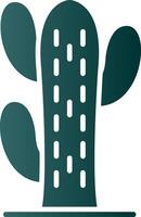 cactus glifo degradado icono vector