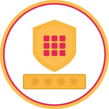 Code Security Flat Circle Icon vector