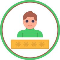 Account Password Flat Circle Icon vector