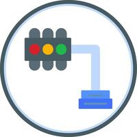 Traffic Lights Flat Circle Icon vector