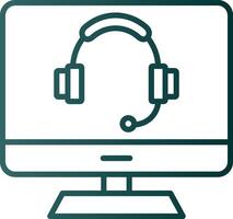 Computer Line Gradient Icon vector