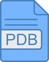 PDB File Format Line Filled Blue Icon vector