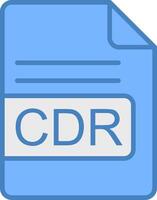 CDR File Format Line Filled Blue Icon vector