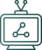 Television Line Gradient Icon vector
