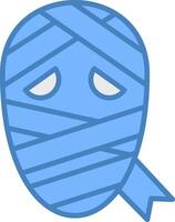 momia línea lleno azul icono vector