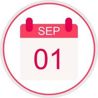 September Flat Circle Icon vector