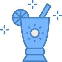 Cocktail Line Filled Blue Icon vector