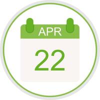 April Flat Circle Icon vector