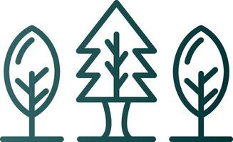 icono de gradiente de línea de bosque vector