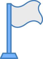 bandera línea lleno azul icono vector
