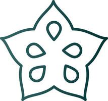 Star Fruit Line Gradient Icon vector