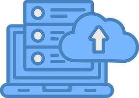 Transfer Data Line Filled Blue Icon vector