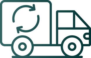 Garbage Truck Line Gradient Icon vector