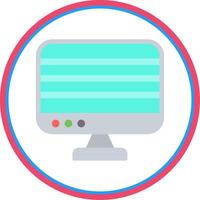 Computer Flat Circle Icon vector