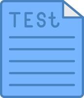 Test Line Filled Blue Icon vector