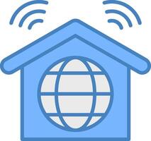 Internet Connection Line Filled Blue Icon vector