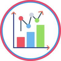 Statistical Chart Flat Circle Icon vector