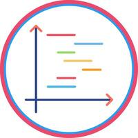 Gnatt Chart Flat Circle Icon vector