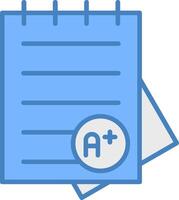 Grades Line Filled Blue Icon vector