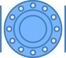 Ball Bearing Line Filled Blue Icon vector