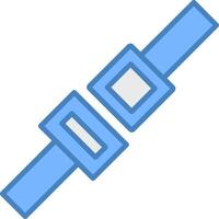 Seat Belt Line Filled Blue Icon vector