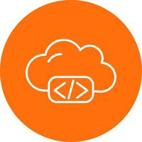 Cloud Coding Multi Color Circle Icon vector