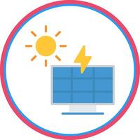 Solar Power Flat Circle Icon vector