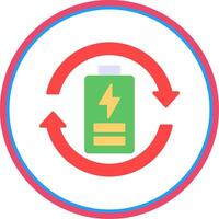 Eco Battery Flat Circle Icon vector