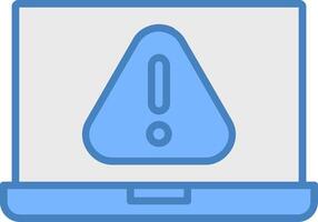 error línea lleno azul icono vector