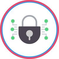 Cyber Security Flat Circle Icon vector