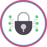 Cyber Security Flat Circle Icon vector